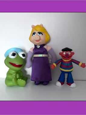 Vintage Jim Henson Muppets Toy Bundle, 1980’s: Miss Piggy, Kermit, Ernie